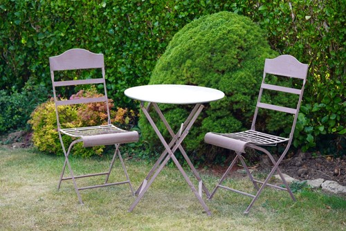 Wrought iron table and chairs - iron,