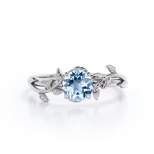 Aquamarine engagement ring - aquamarine,