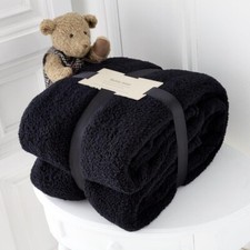 Teddy Bear Fleece Throw Sofa Blanket Soft Cuddly Bedspread Single Double King