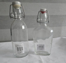 2x glass bottle with flip top
