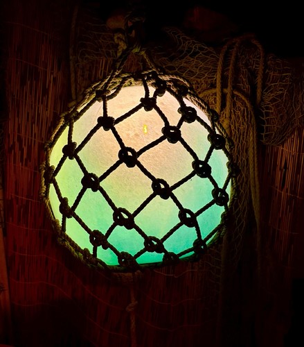 Tiki bar glass float - float, light