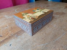 Vintage Carved Wooden Cigar Box