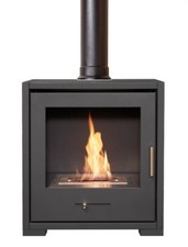 BIO ETHANOL FUEL STOVE CHARCOAL BLACK  STOVE SOLO 3 with PIPE No chimney needed