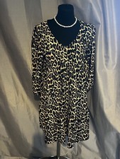 Womens Primark Short Dress size 10 leopard print long sleeve