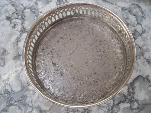 Silver plated coaster with - plated,