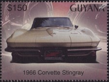 1966 CHEVROLET Chevy Corvette Stingray Classic Car Automobile Stamp 2003 Guyana