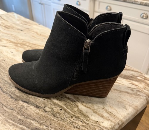 Toms black suede - toms, boots