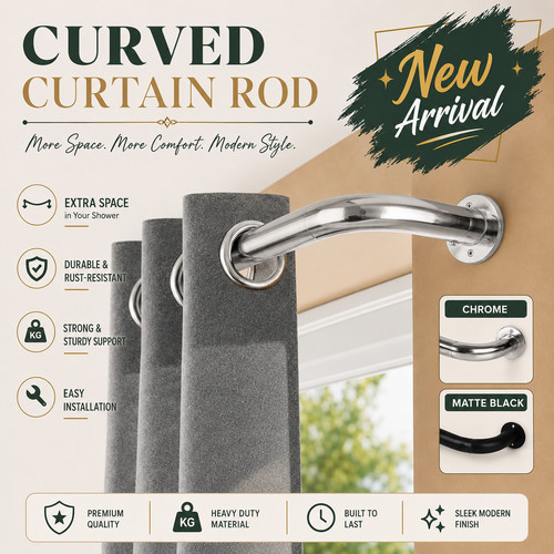Extendable curtain pole with - curtain,