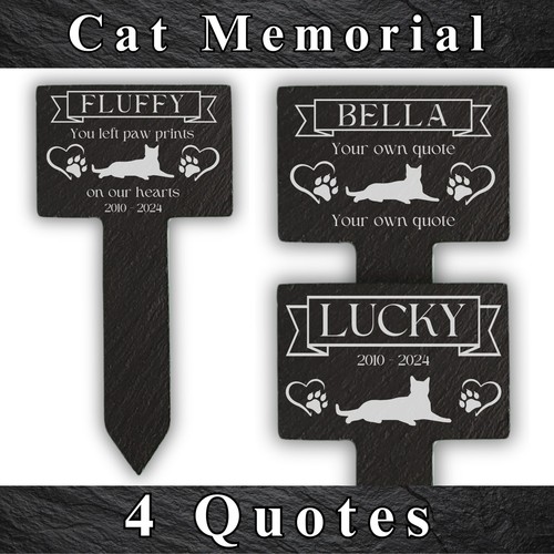 Personalised cat memorial pet - cat,