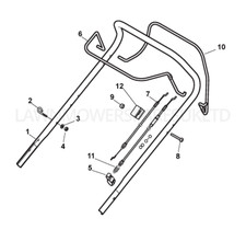 GENUINE MOUNTFIELD SP185 PETROL LAWNMOWER 2015-19 UPPER HANDLE PARTS