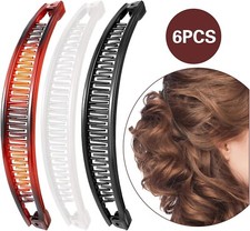 6 Pcs Banana Hair Clip, Double Comb Long Hair Clips for Thick and Fine Hair