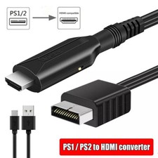 PS1 PS2 to HDMI Cable Adapter Converter Composite AV to HDMI for PlayStation 1/2