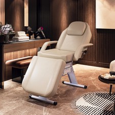 White Massage Table 3 Section Adjustable Bed Couch Beauty Salon Tattoo Recliner