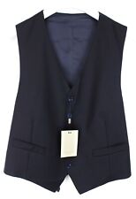 SUITSUPPLY Ferrara Waistcoat Men's UK 42S Wool Button Up Lined Dark Blue Vest