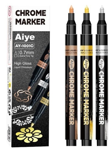 Chrome pen metallic - metallic, silver