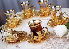 24 Pc Turkish Tea Glasses Set