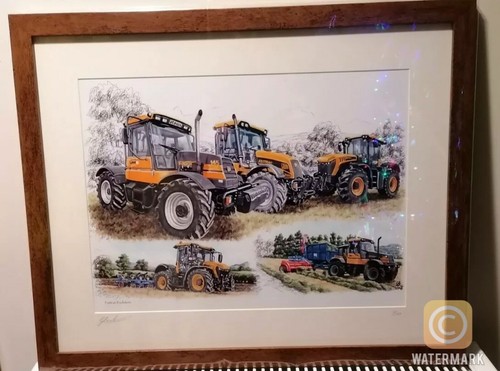 Large framed print jcb - large, a3