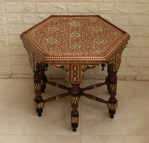 Handcrafted mosaic wood coffee - handcrafted,