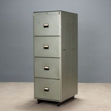 Vintage Filing Cabinet Metal 4 Drawers Design Italy 1960s Original
