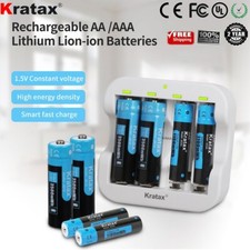Kratax Lithium-Ioen AA AAA Battery 1.5V AA AAA Rechargeable Batteries