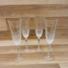 4 x Cristal d'Arques Danube Crystal Glass Champagne Flutes / Glasses - 170ml