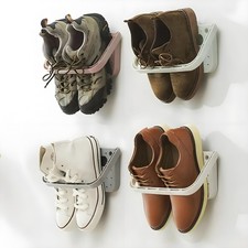 4Pcs Wall Mounted Shoe Storage Rack Hanging Shelf Shoe Holder Bathroom UK