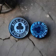 Ace Cafe Pin Badges, 59 Club, BSA, Norton Triumph, Piston Broke, Ton Up MCN Ogri