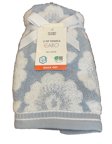 Caro fingertip towels blue - fingertip,