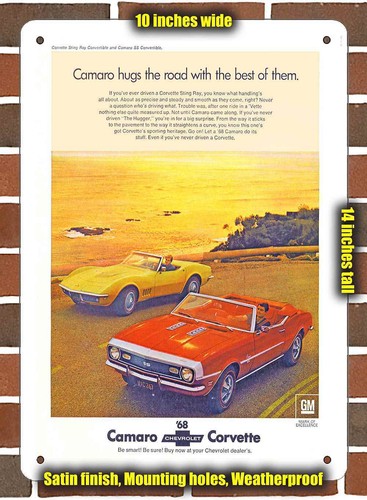 Metal sign 1968 camaro - metal,