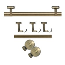 Eyelet curtain pole set