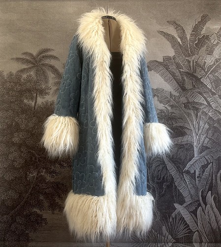Denim afghan coat new - denim,