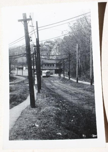 Trolley street car tracks - trolley, on