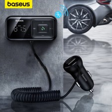 Baseus Wireless Bluetooth 5.0  FM Transmitter Car Charger Dual USB MP3 Player