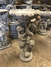 Twin Cherub Stone Bird Bath
