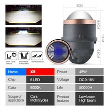  2pcs 3.0'' Laser Headlight Bi