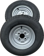 2x 145/80R10 74N trailer tyres Wheels 4 Stud 100mm PCD 60mm Centre