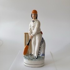 Antique Staffordshire Flat Back Cricketer Figurine 25.5 cm