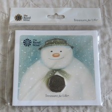 UK 2018 THE SNOWMAN 50 PENCE B/UNC PACK - still mint sealed pack