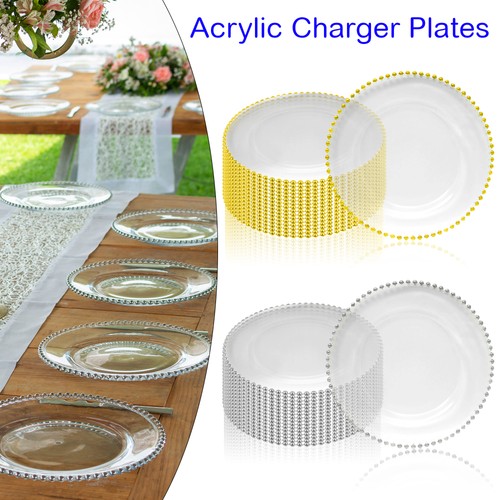 Luxury acrylic beaded charger - acrylic,