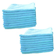 Blue Durable Microfibre Exel Cleaning Soft Cloths Wash Towels Bulk Packs