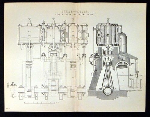 Steam vessel triple - vessel,