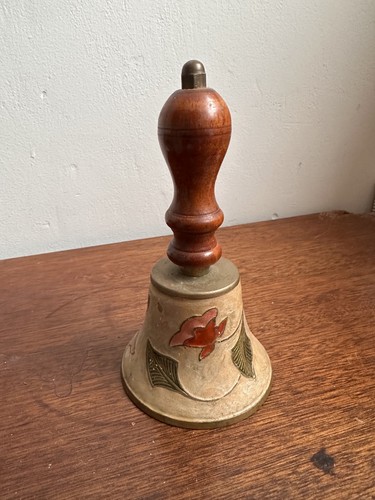 Vintage solid brass hand - vintage, bell