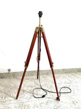 Nautical Brass Antique Nautical Wooden Adjustable Tripod Shade Lamp Stand