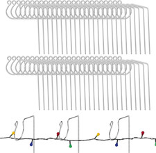 50PCS Christmas Light Gutter Hooks Metal Lights Hanger Hooks for Outdoor Ligh