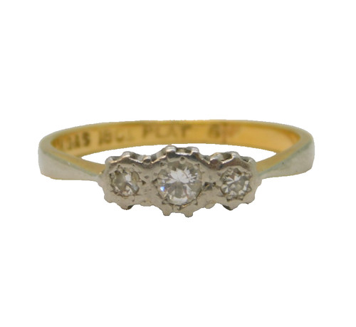 Edwardian 18ct gold platinum - edwardian,