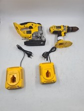 Lot of 4 Dewalt Cordless Power Tools - Drill, Jig Saw, 2 Chargers Used Working