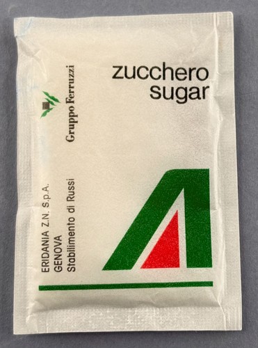 Alitalia airline sugar packet - airline,