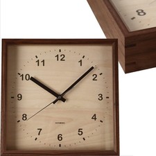 KATOMOKU muku square clock km-38WA Wood Walnut Wall Clock 25.7cm