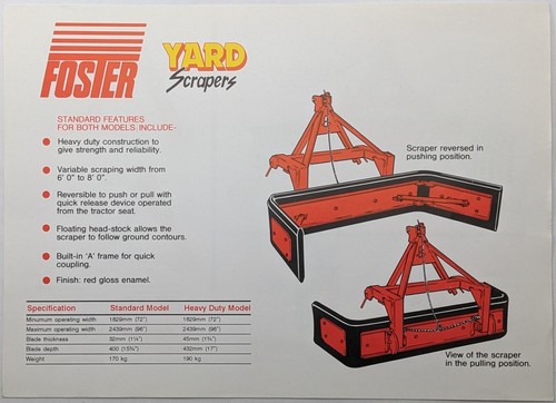 Original foster yard scrapers - foster,