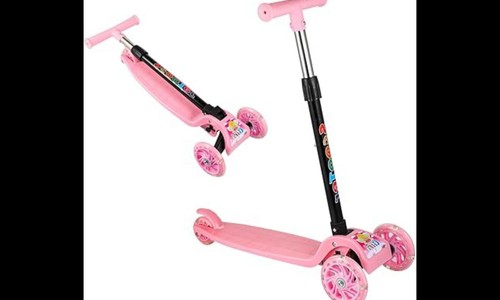 Led wheel kids scooter pink - scooter,